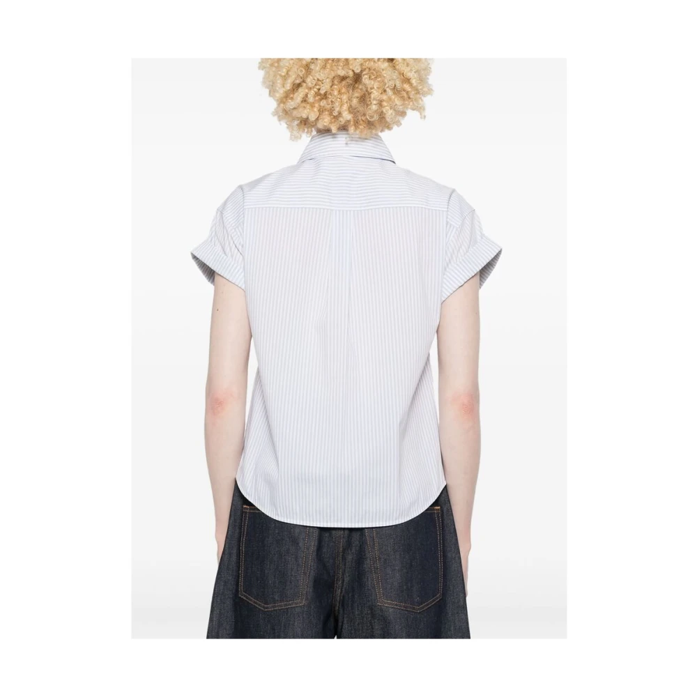 Frame Pinstripe Button-Up Shirt Blue Dames