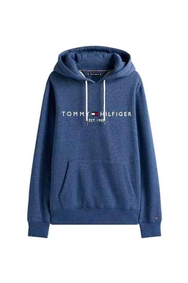 Blå Hoodie Tröja Casual Sportig Stil