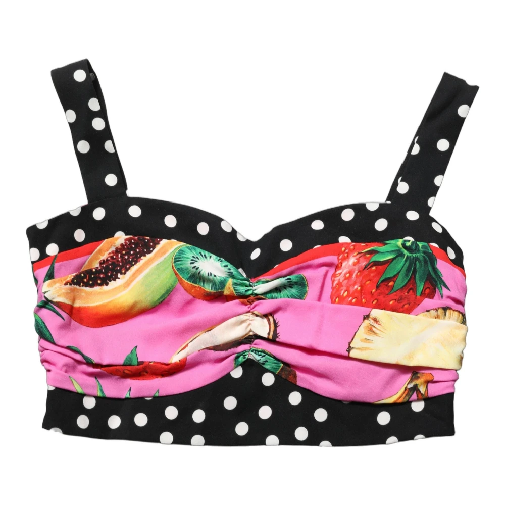 Dolce & Gabbana Multicolor Silk Cropped Bustier Corset Top - IT36|XXS - Image 2