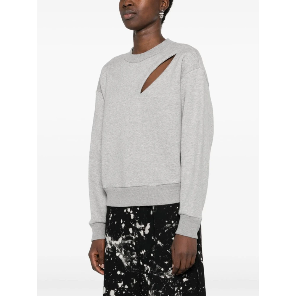 alexander mcqueen Grijze Sweater met Cut-Out Details Gray Dames