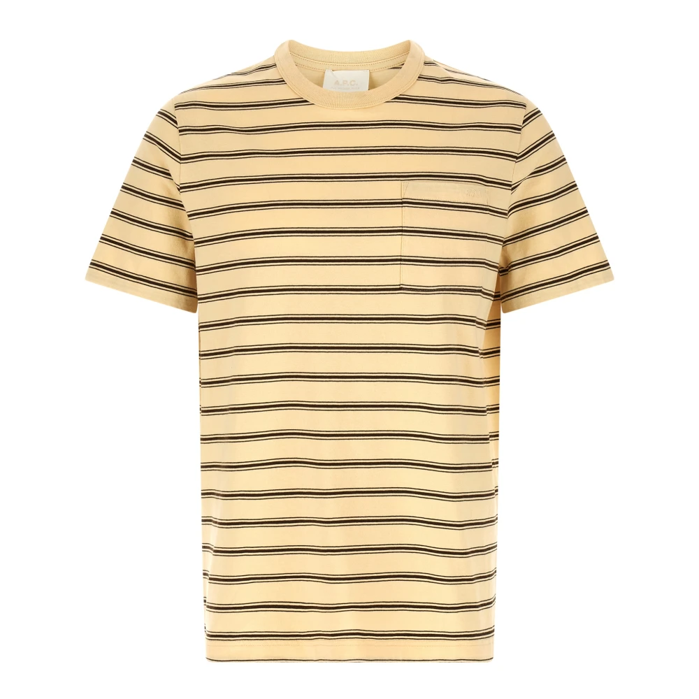A.p.c. Herr Beige Toppar Xl, Bomull, Randig T-Shirt