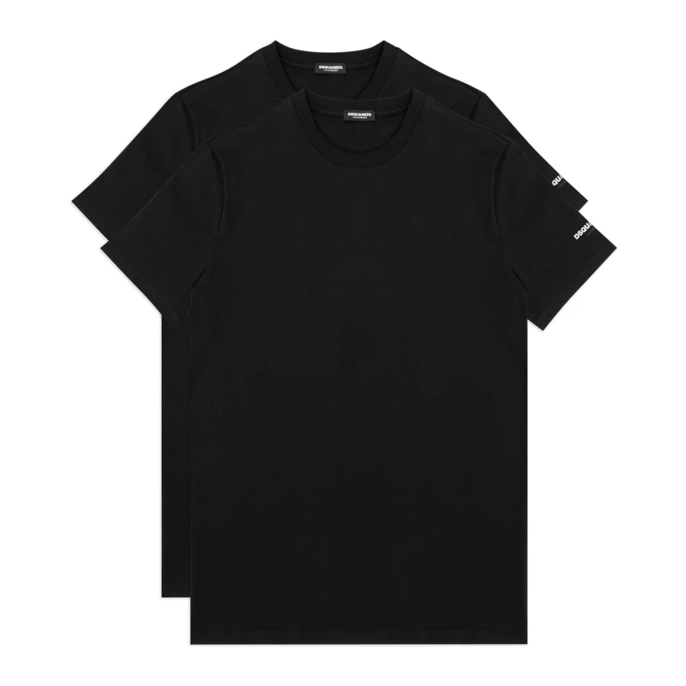 Dsquared2 Enfärgad Logo 2-Pack T-shirt Black, Herr