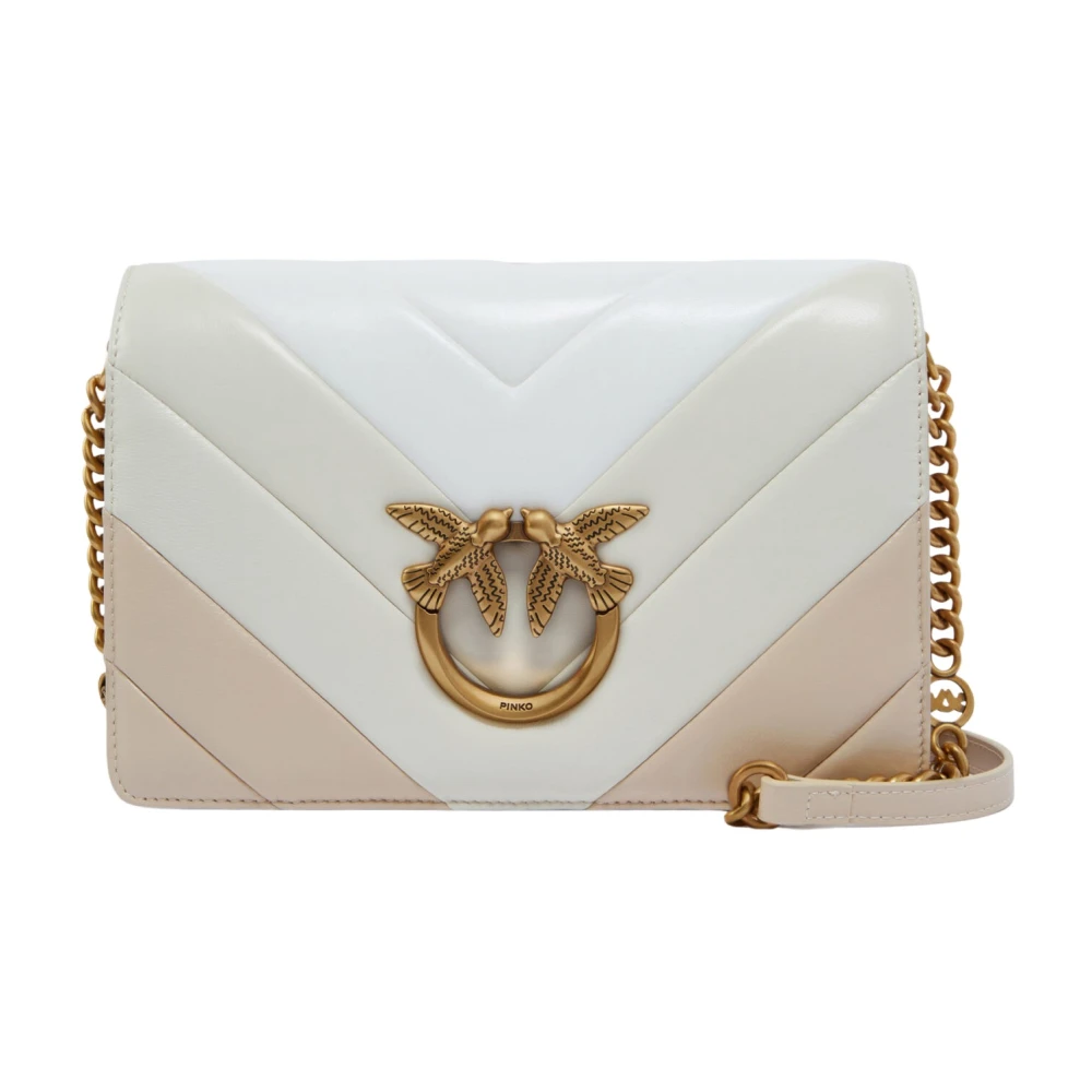 Pinko Gewatteerde Love Bag Click Schoudertas Beige Dames