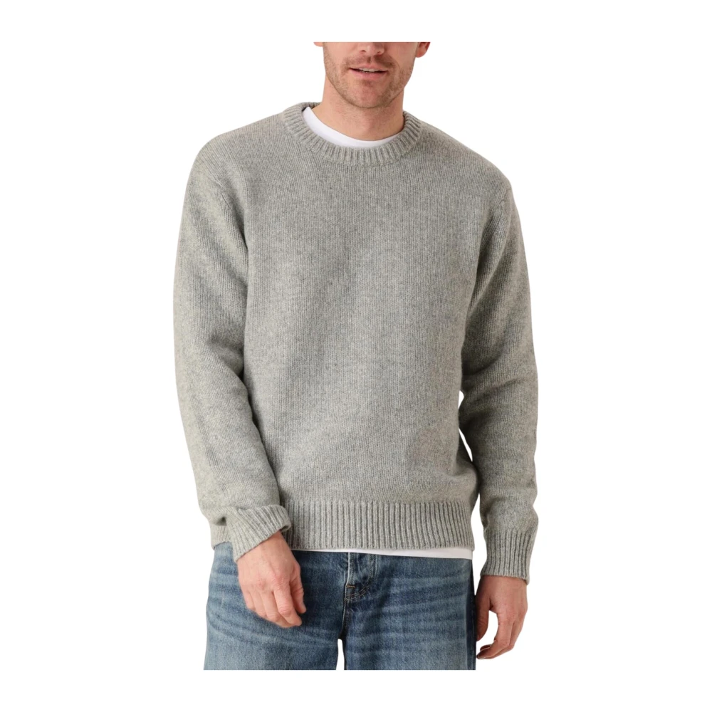 Selected Homme Relaxed Crew Neck Gebreide Trui Gray Heren