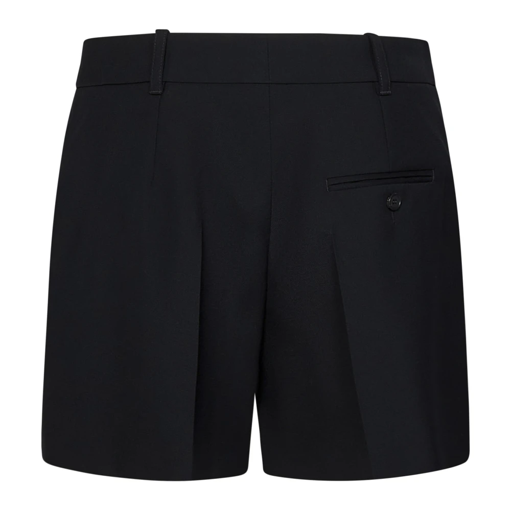 alexander mcqueen Zwarte Op Maat Gemaakte Wollen Shorts Black Dames