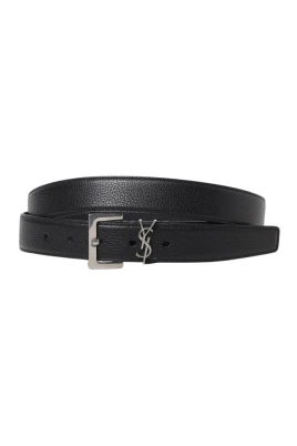 Svart läderbä med YSL-spänne