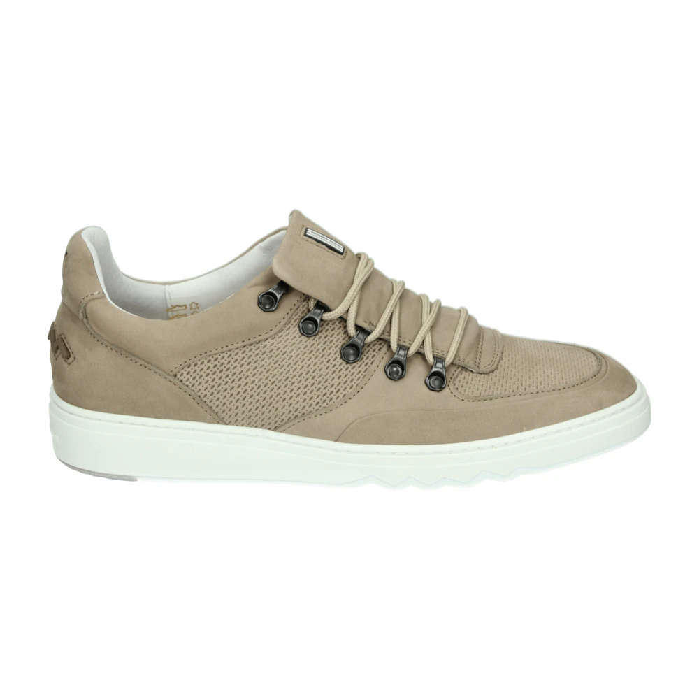 Floris van Bommel Casual Herenschoenen Taupe Nubuck Laag Heren Schoenen Beige