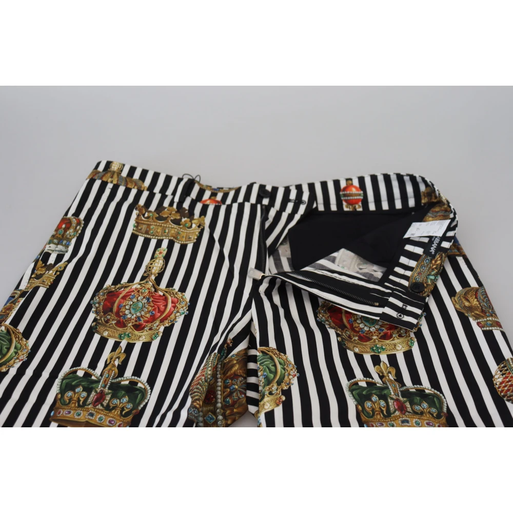 Dolce & Gabbana Elegante Chino-broek met kroonprint Multicolor Heren