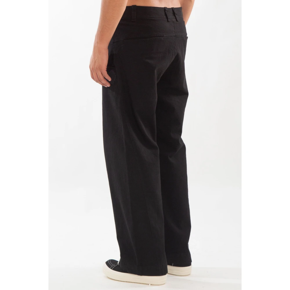 Transit Losse Katoen Wol Broek Black Heren