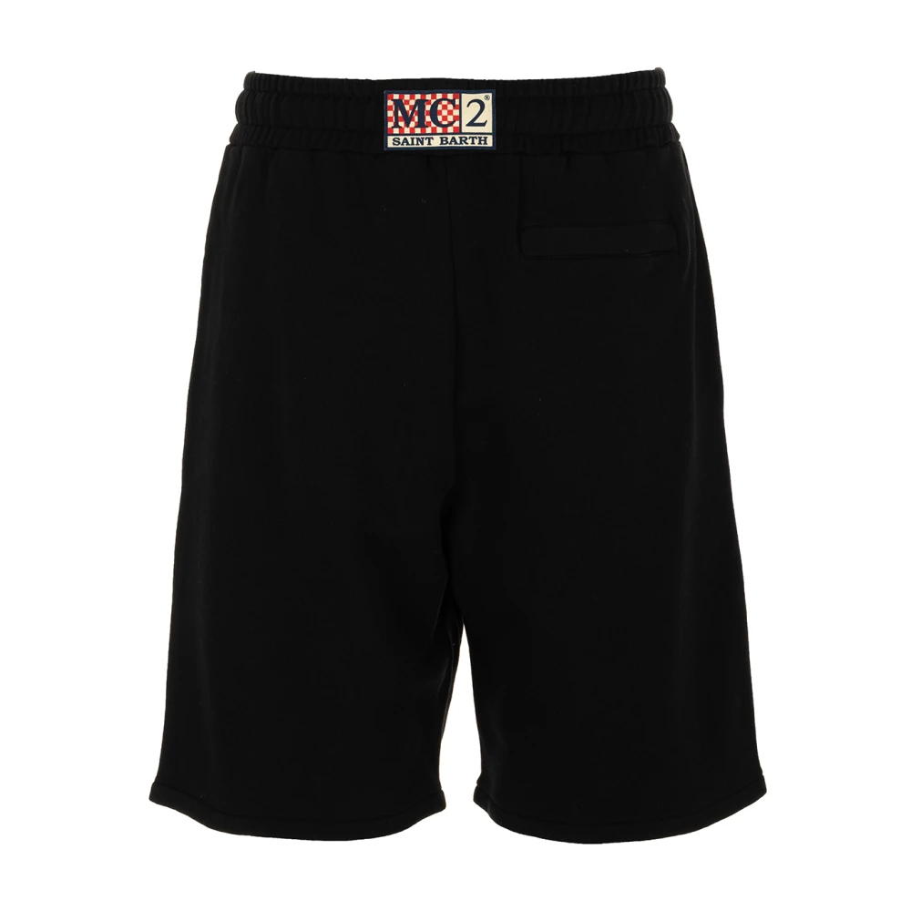 MC2 Saint Barth Zwarte Katoenen Fleece Shorts Black Heren