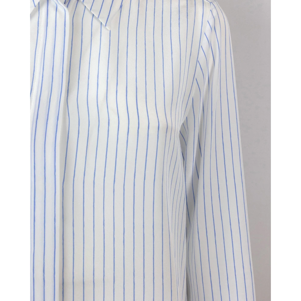 Max Mara Studio Blauwe Zijden Shirt met Print Blue Dames