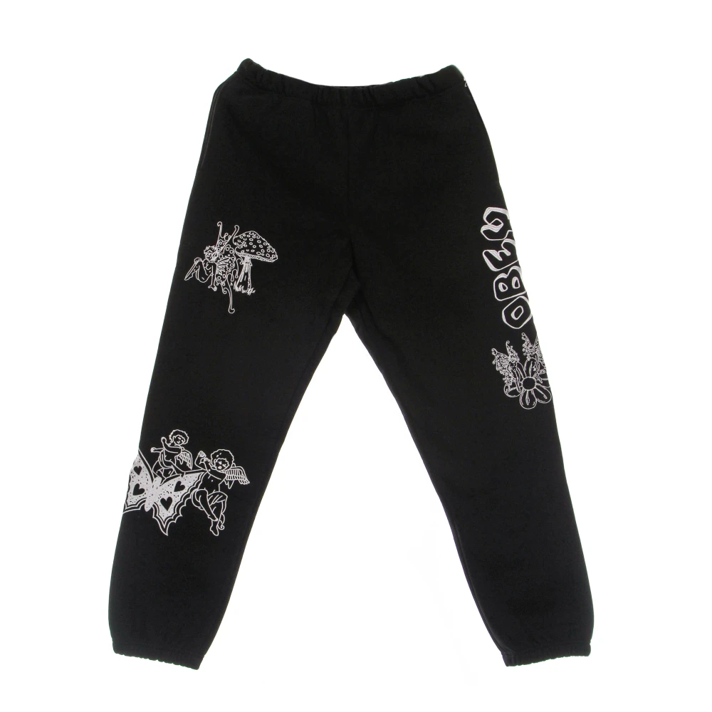 Obey Zwarte Fleece Sweatpant met Zakken Black Heren