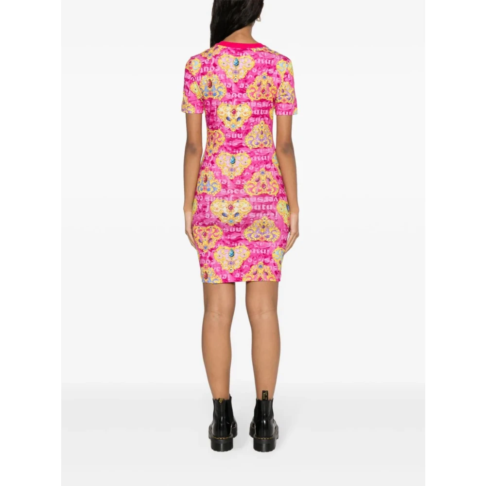 Versace Jeans Couture Heart Couture Hot Pink Jersey Jurk Multicolor Dames