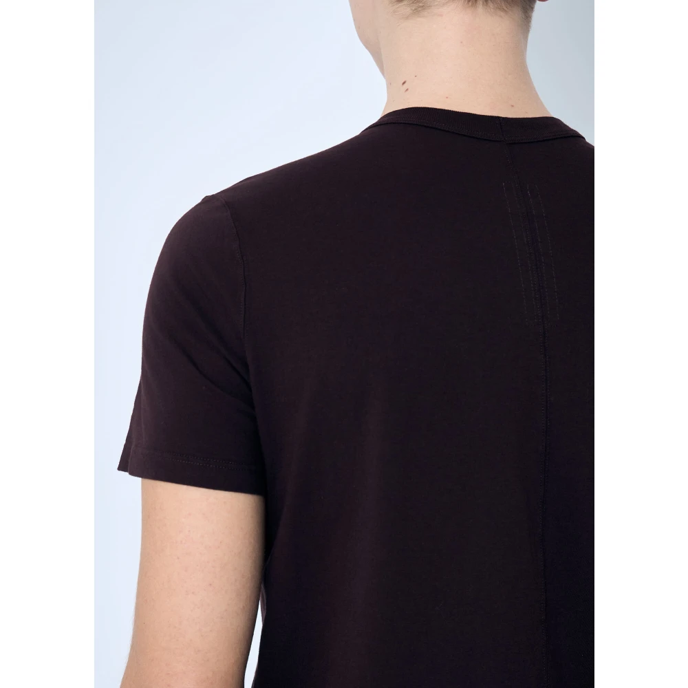 Rick Owens Double-Layer Katoen Jersey Crewneck T-Shirt Brown Heren