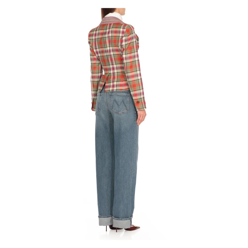 Vivienne Westwood Multicolor Wol Double-Breasted Jas met Gedrapeerd Detail Multicolor Dames