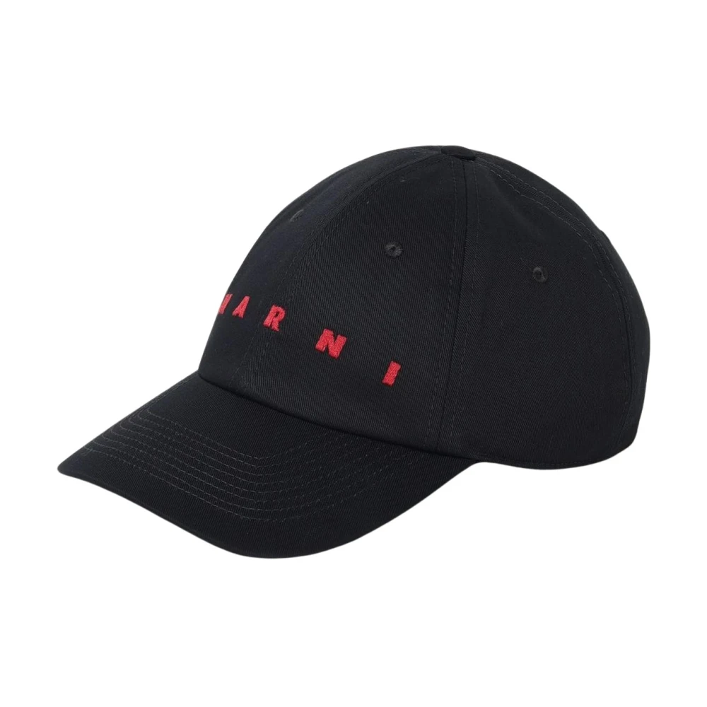 Marni Men's Black Logo Baseball Cap - Hats & Caps - M - Accessories
