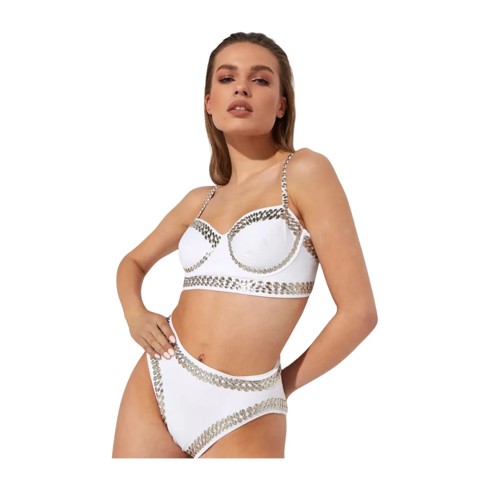 Norma Kamali Witte Bikini Top met Studs White Dames