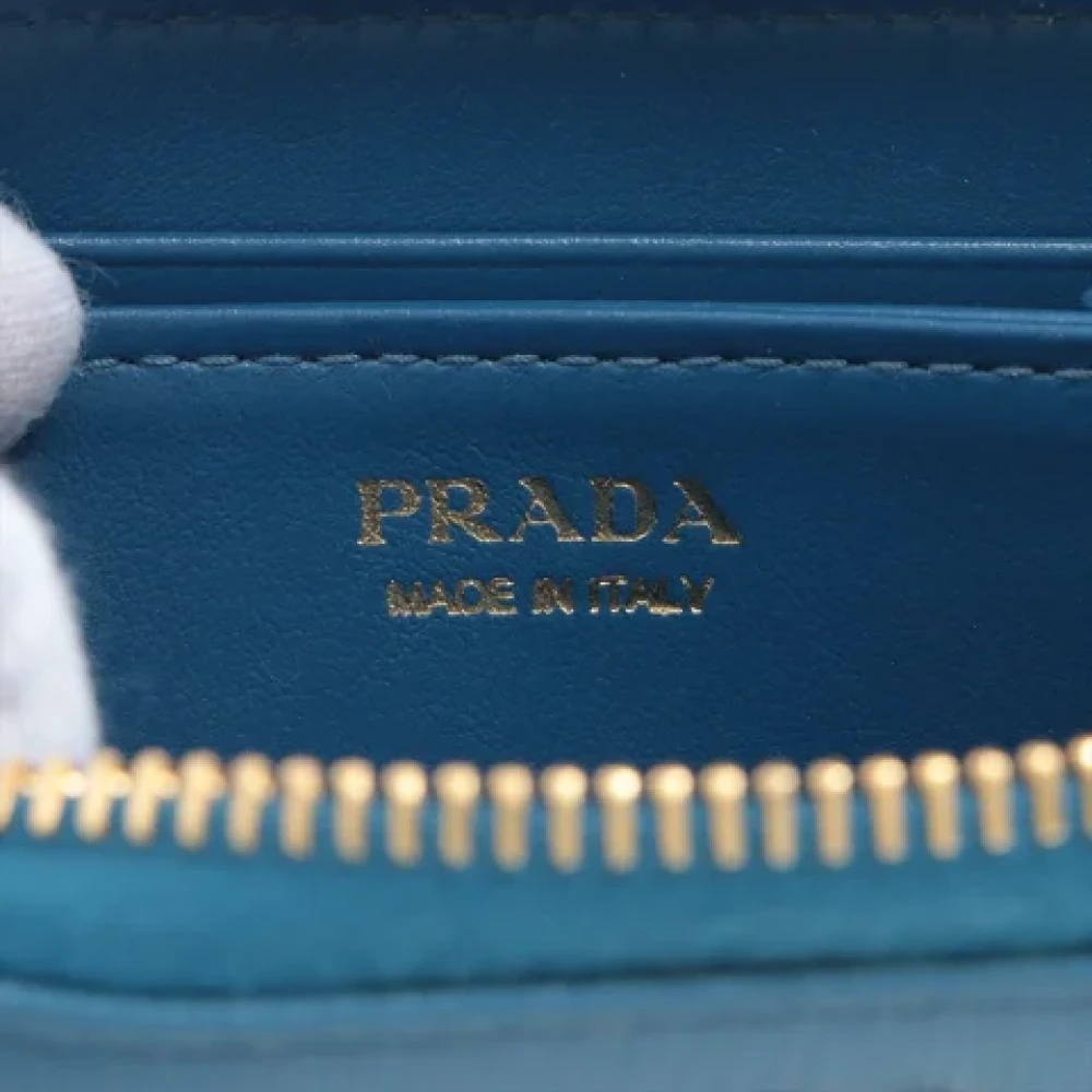 Prada Vintage Pre-owned Leather wallets Blue Dames