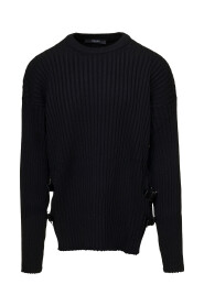 Czarne Swetry z Wyglądem Klamry