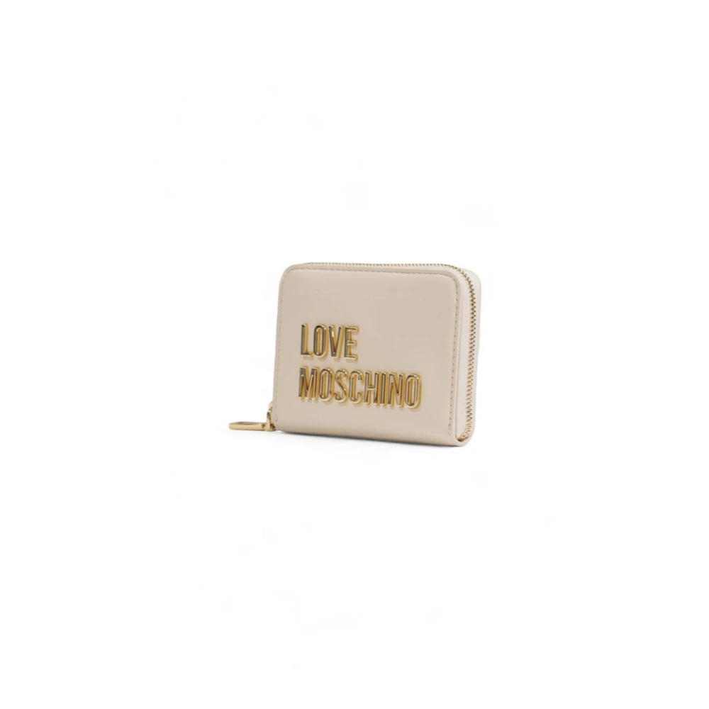 Love Moschino Veilige Sluiting Polyethyleen Damesportemonnee Beige Dames