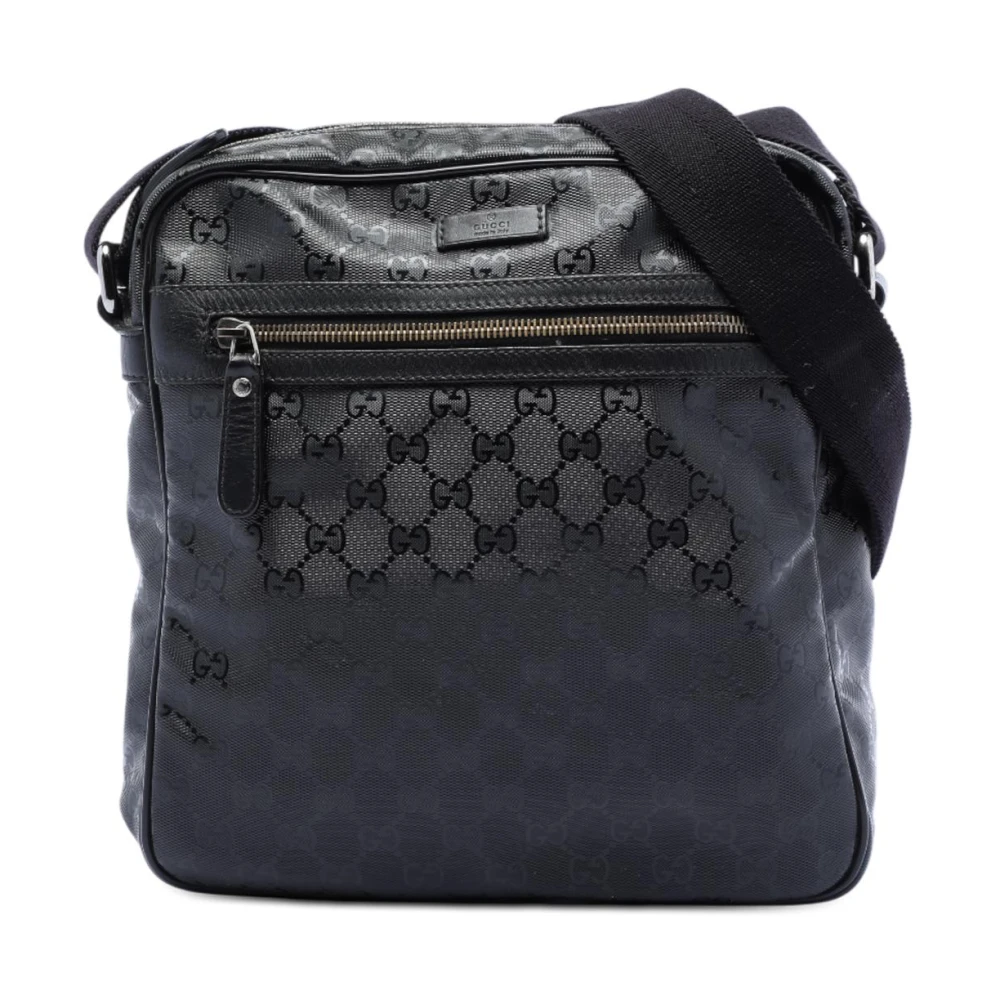 Gucci Vintage Women's Black Pre-Owned Gg Monogram Crossbody Bag