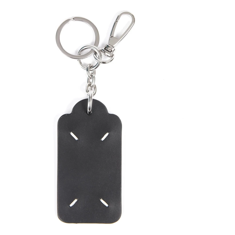 Maison Margiela Luxe Gestikte Leren Sleutelhanger White Heren