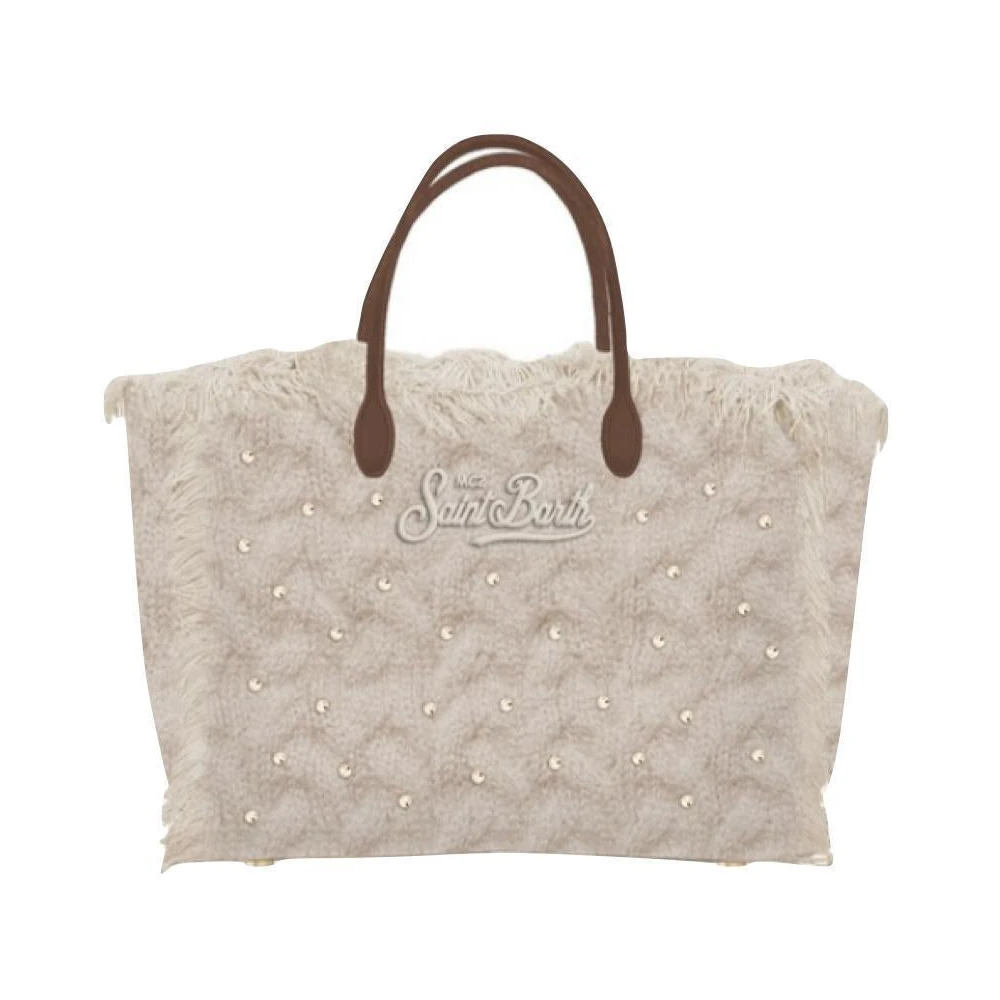 MC2 Saint Barth Colette Tricot en Strass Tas Beige Dames