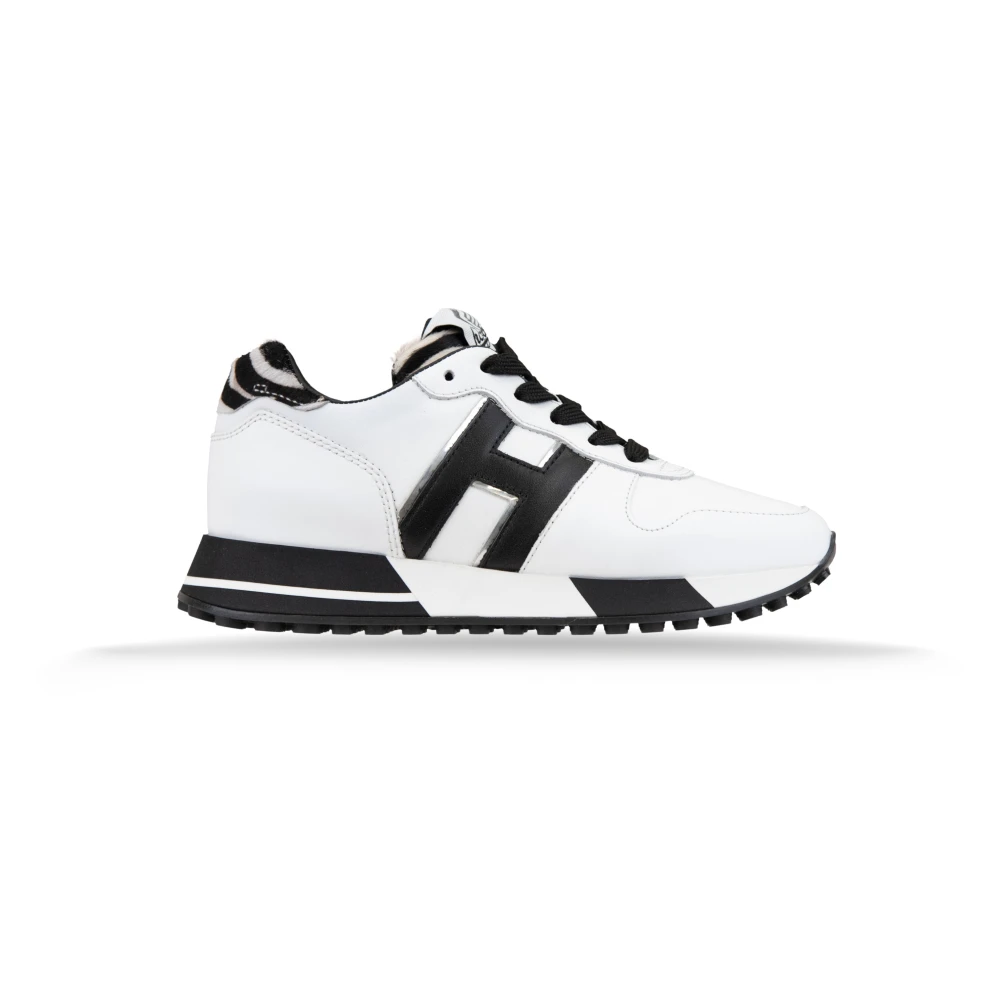 Hogan Damesneakers met Dierenprint en Veters Dames Schoenen Wit