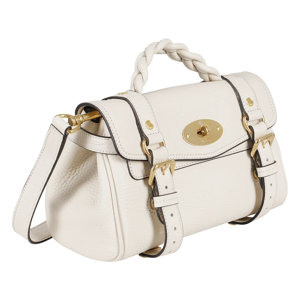 Mulberry Alexa Heavy Grain Crossbody Tas White Dames