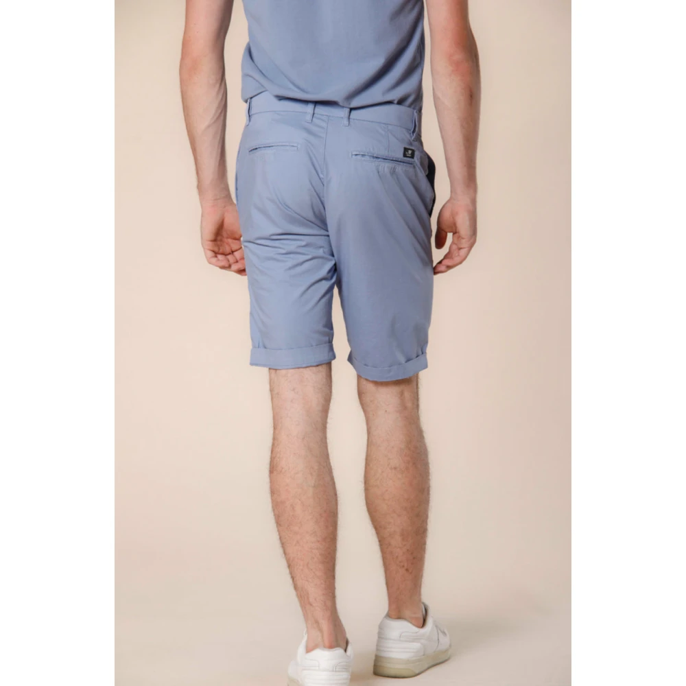 Mason's Stretch Gabardine Bermuda Shorts Regular Fit Blue Heren