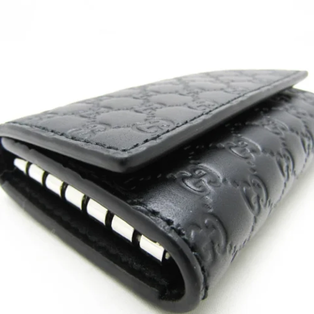 Gucci Vintage Pre-owned Leather key-holders Black Unisex