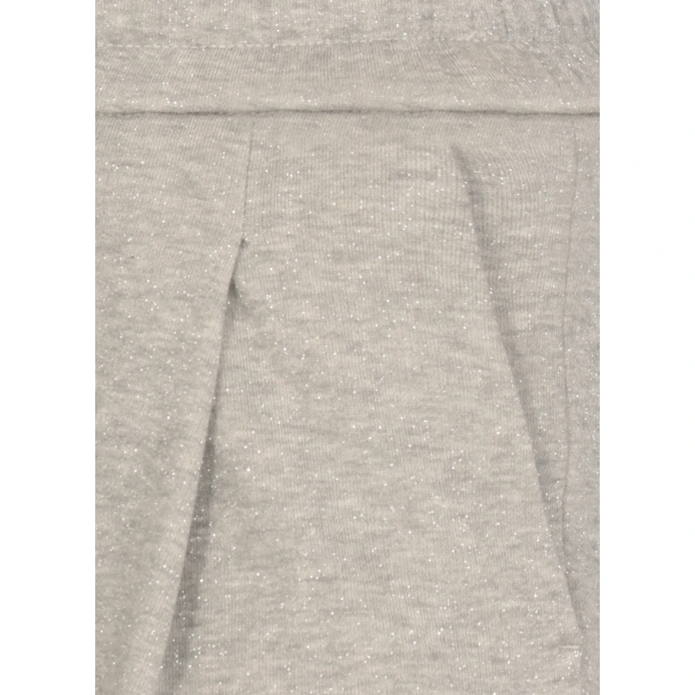 PESERICO Grijze Katoenen Broek met Lurex Details Gray Dames