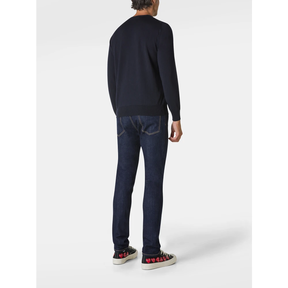 Kangra Merino Wol Navy Trui Blue Heren