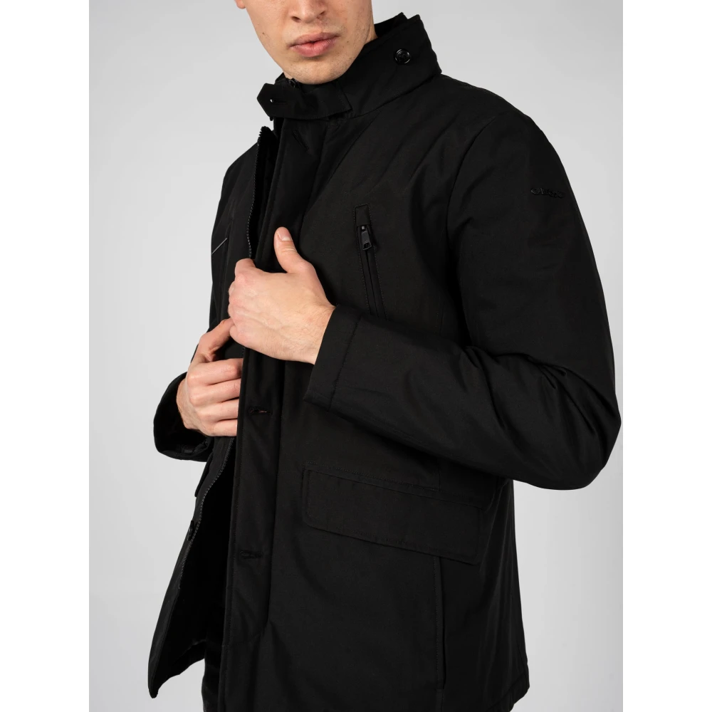 Geox Elegante Winddichte Jas Black Heren