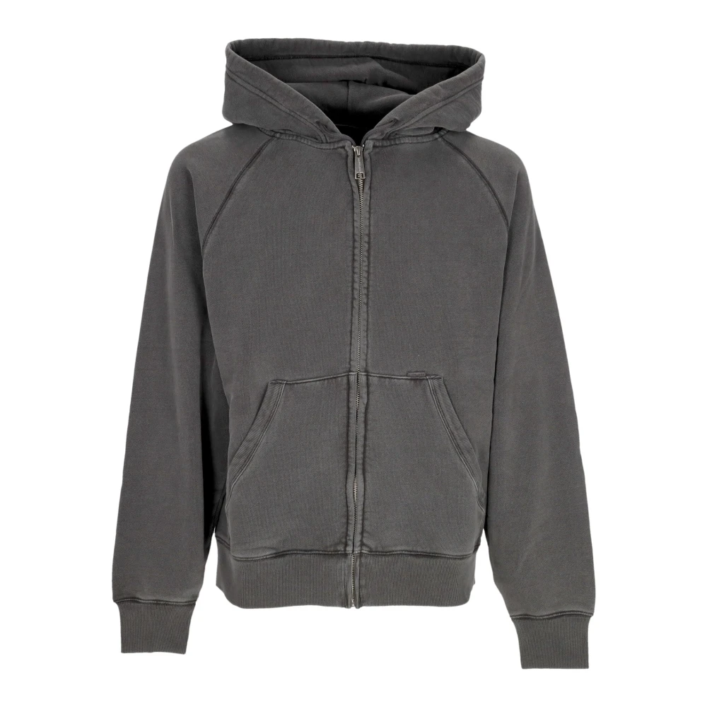 Carhartt Wip Men's Gray Zip Hoodie Jacket Flint Gart Dyed