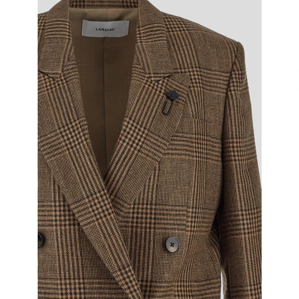 Lardini Wollen en Alpaca Double-Breasted Jas Beige Dames