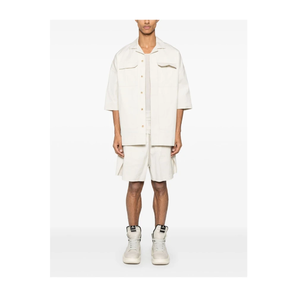 Rick Owens Oversized Bowling Shirt White Heren