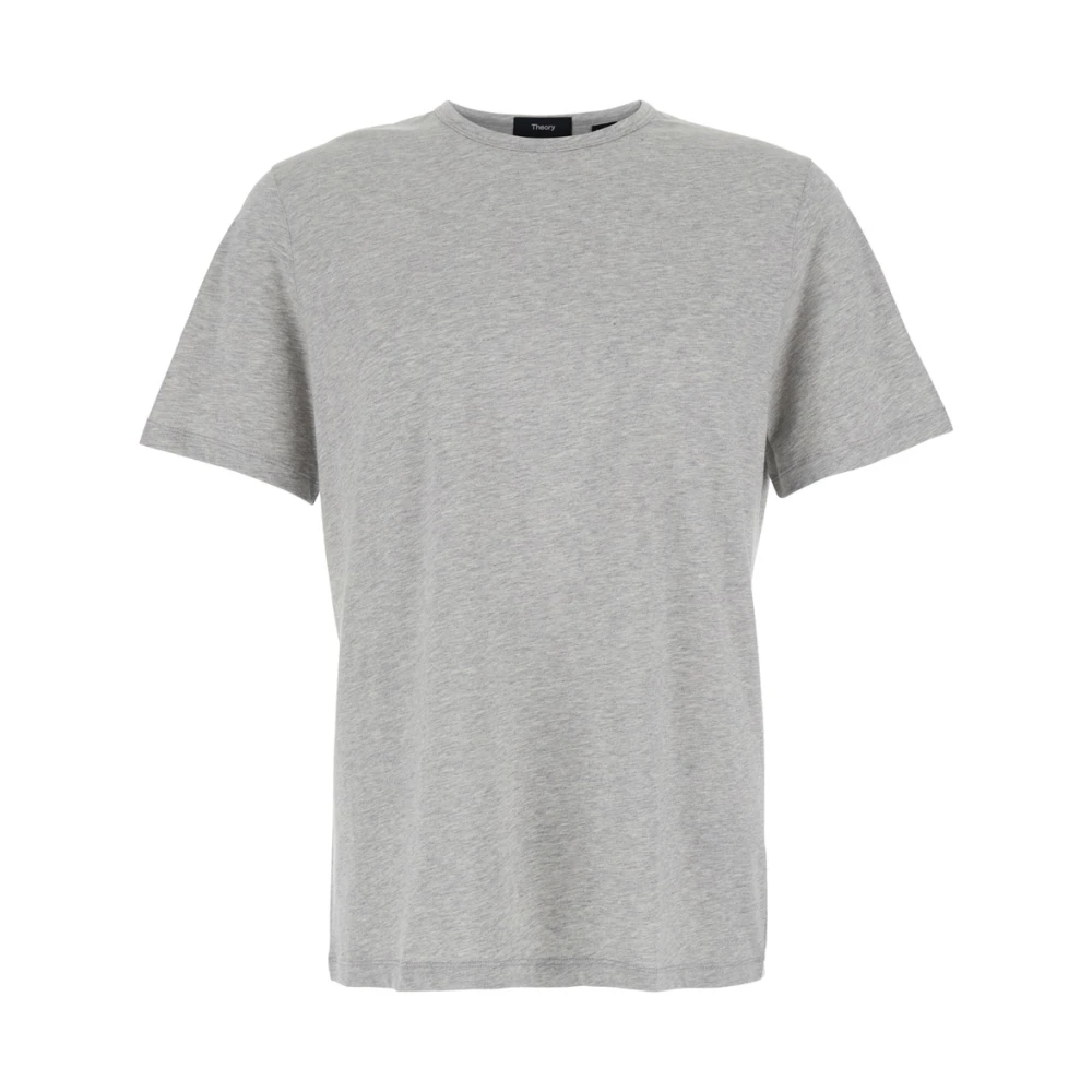 Theory Grijze Basic Crewneck T-shirt en Polo Gray Heren