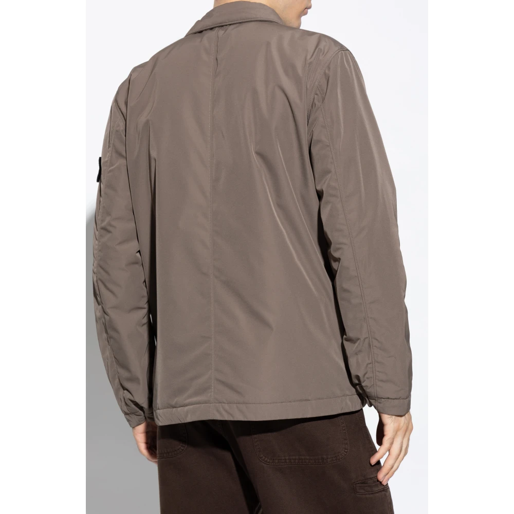 Stone Island Jas met logo Brown Heren