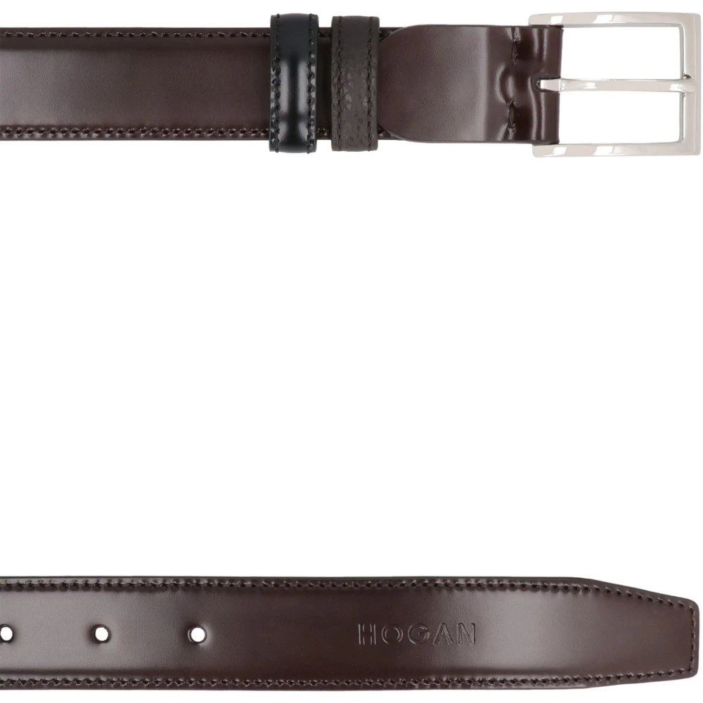 Hogan Klassieke Omkeerbare Leren Riem Brown Heren
