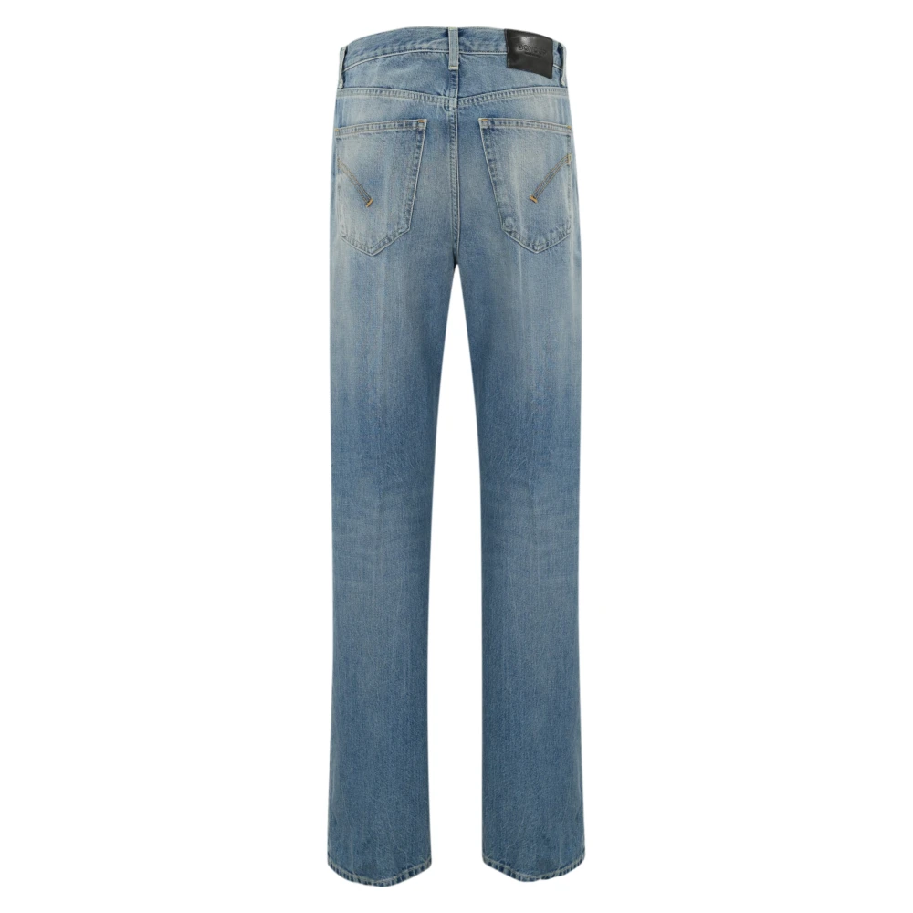 Dondup Lage Taille Denim Broek Wijde Pijpen Blue Dames