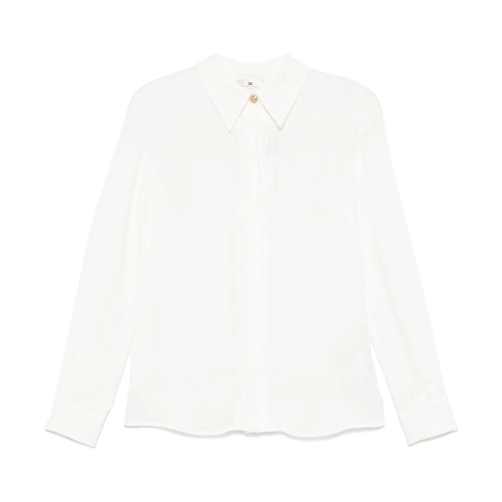 Elisabetta Franchi Ivory LS Overhemd Beige Dames