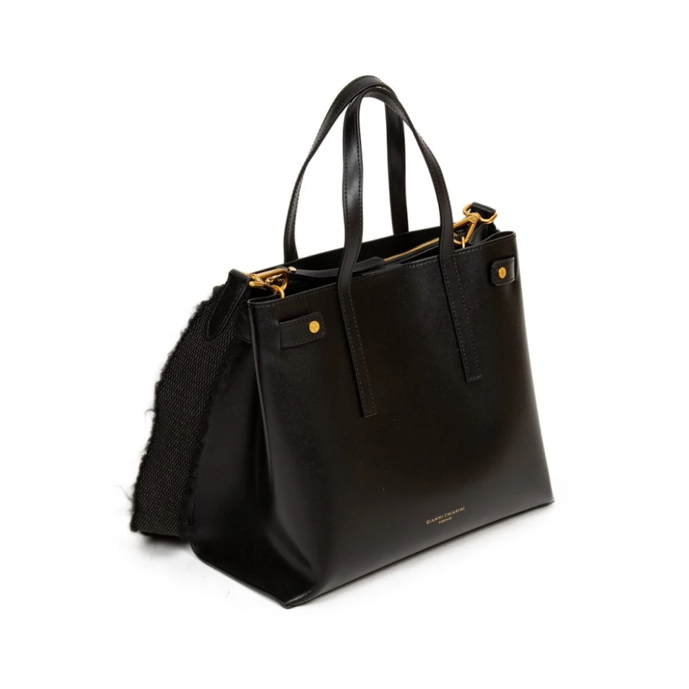 Gianni Chiarini Gladde Zwarte Leren Tas Crossbody Stijl Black Dames