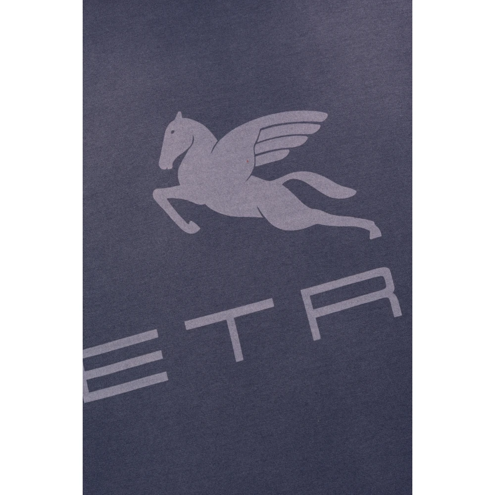 ETRO T-shirt met bedrukt logo Blue Heren