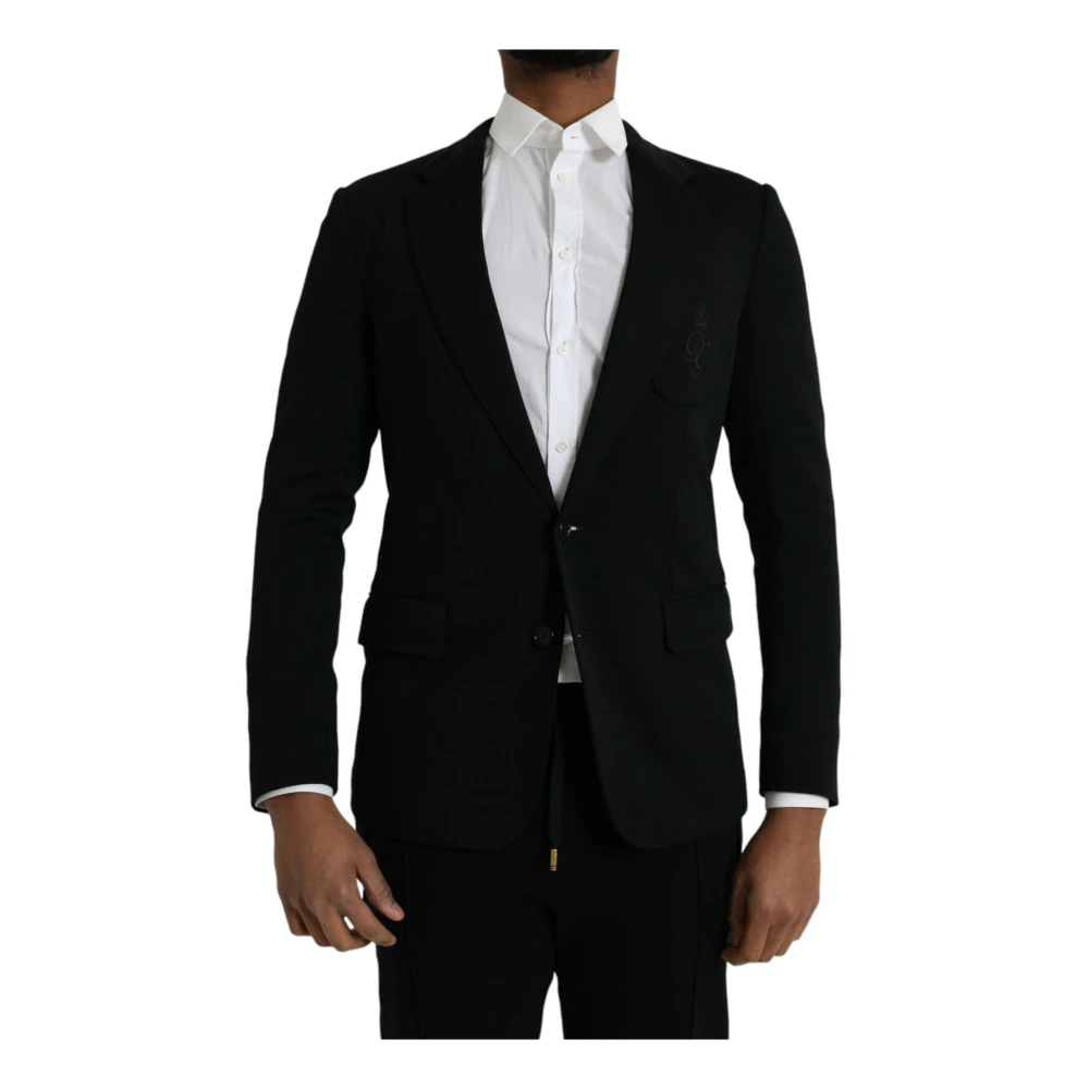 Dolce & Gabbana Men's Black Blazers, M, Wool Suit Slim Fit