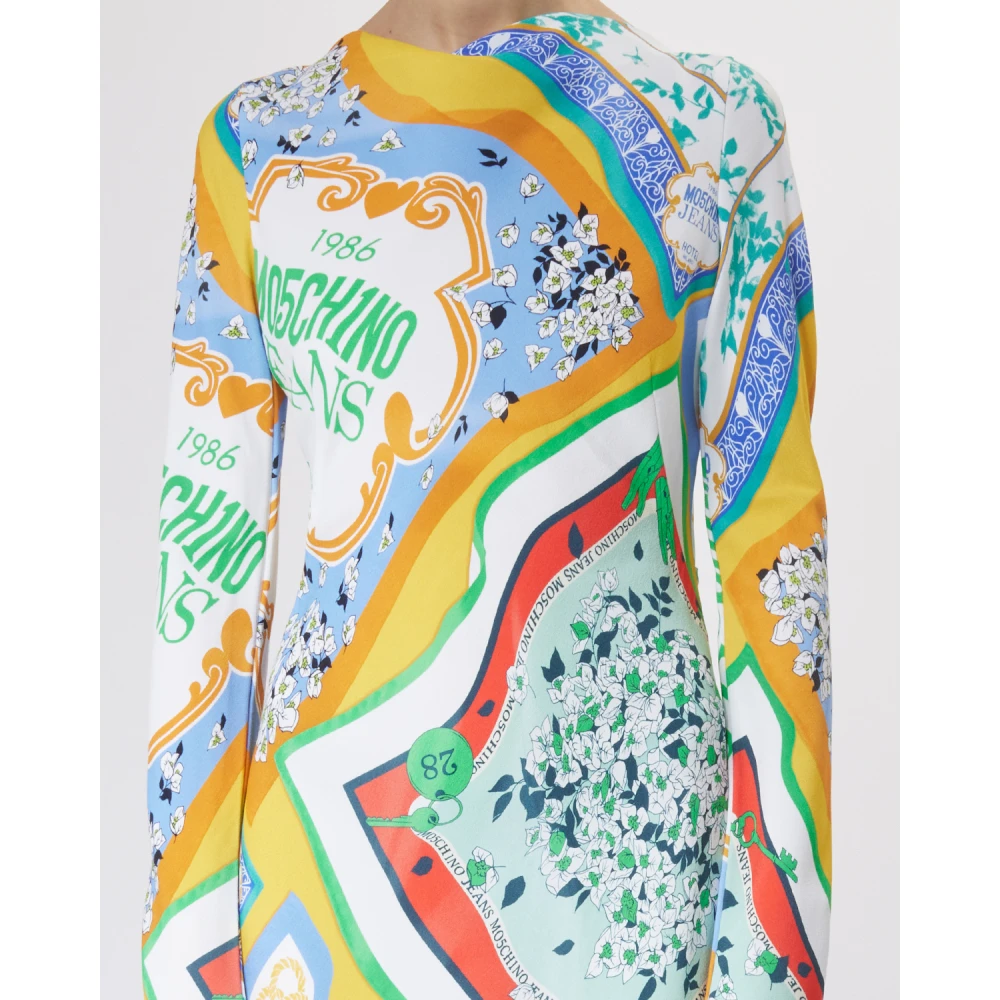 Moschino Lange Sjaalprint Jurk Multicolor Dames