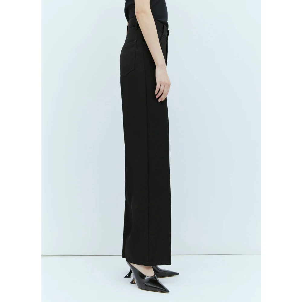 Jil Sander Tonal Topstitching Wool Pants Black Dames