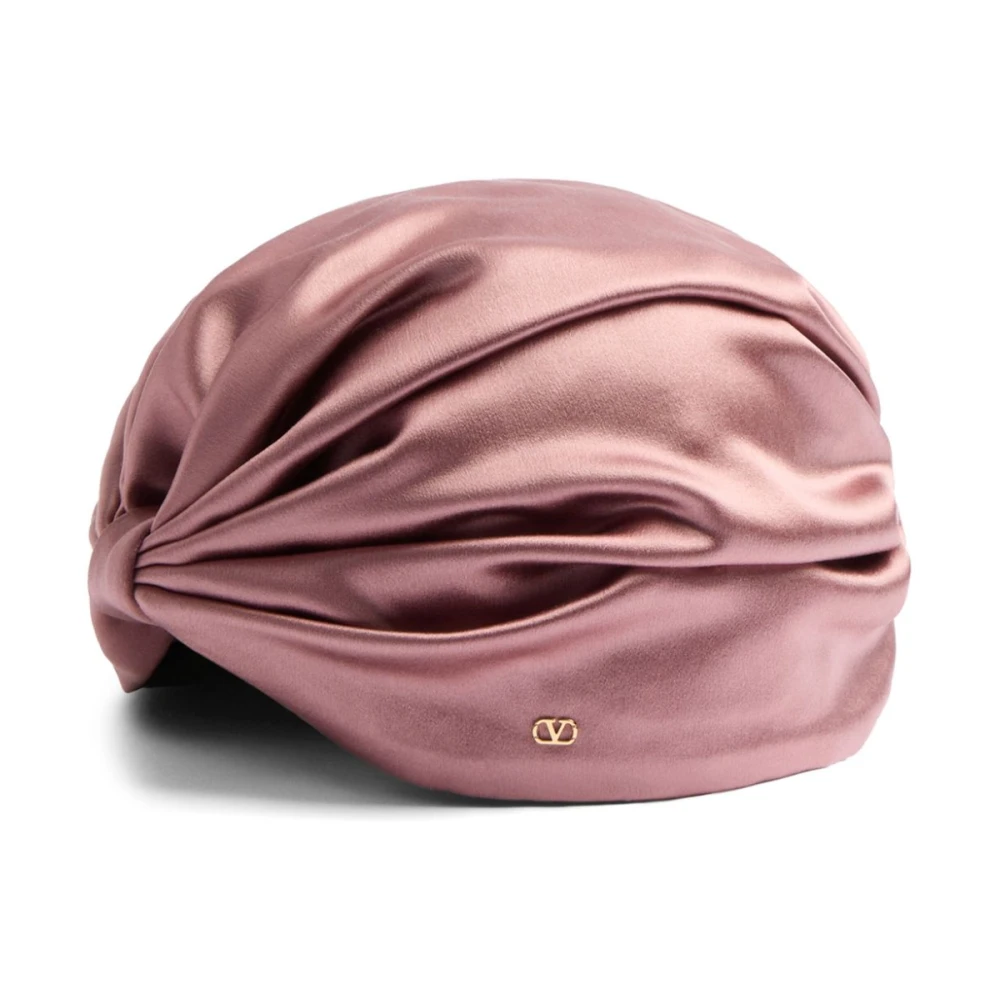 Valentino Garavani Zijden tulband met VLogo-detail Pink Dames