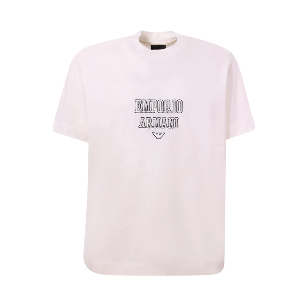 Emporio Armani Witte Crew-neck T-shirt met Print White Heren