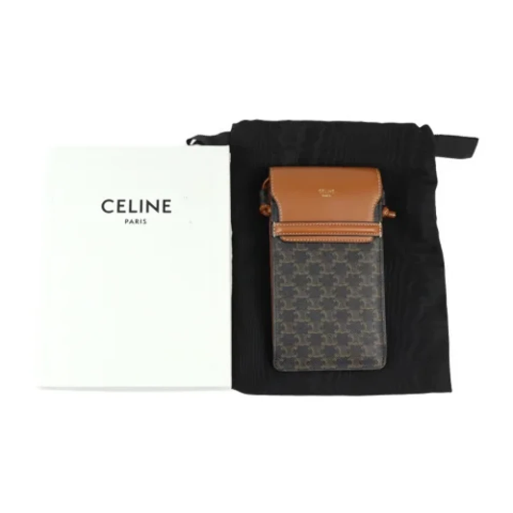 Celine Vintage Pre-owned Plastic shoulder-bags Brown Dames